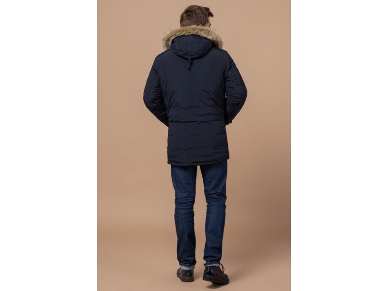 Мужская парка синяя зимняя модель 37560, фото 5