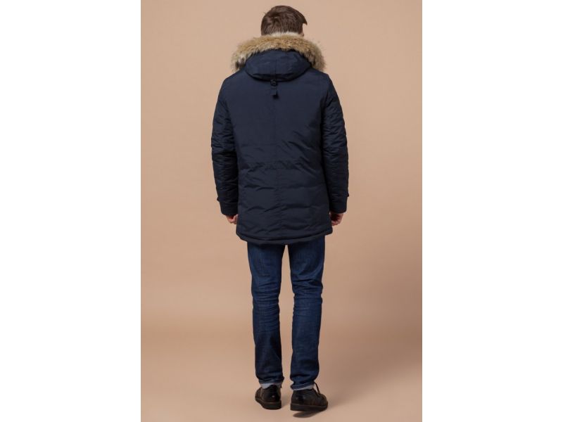 Мужская зимняя парка теплая цвет синий-красный модель 38230, фото 5