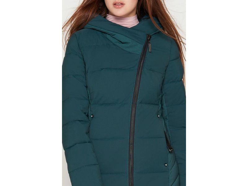 Зимний молодежный пуховик женский цвет бирюза модель 25085, фото 6