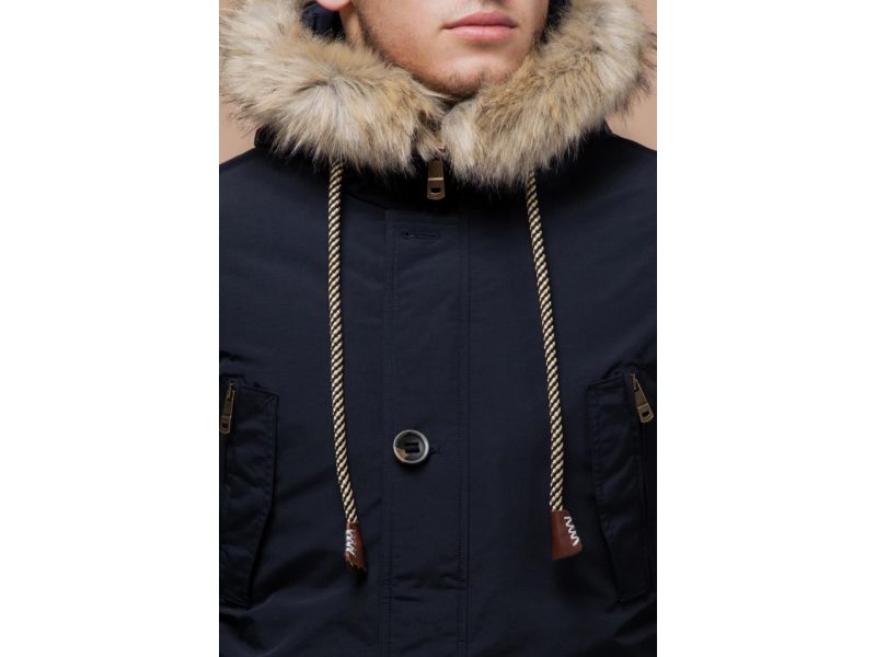 Парка мужская прямого кроя зимняя цвет синий модель 38950, фото 6