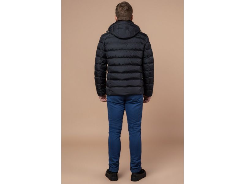 Куртка зимняя графитового цвета для мужчин теплая модель 24324, фото 5