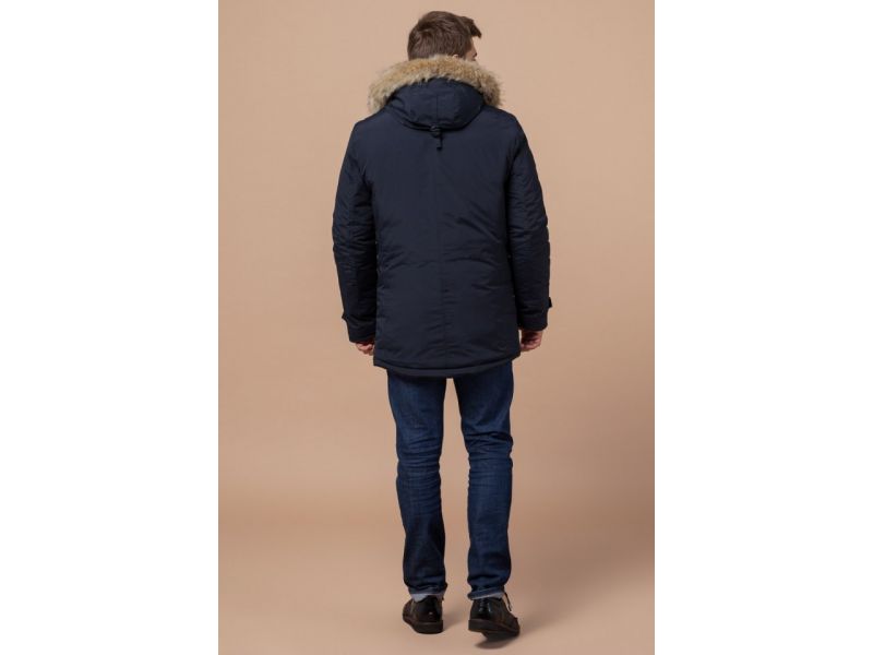 Парка мужская прямого кроя зимняя цвет синий модель 38950, фото 5