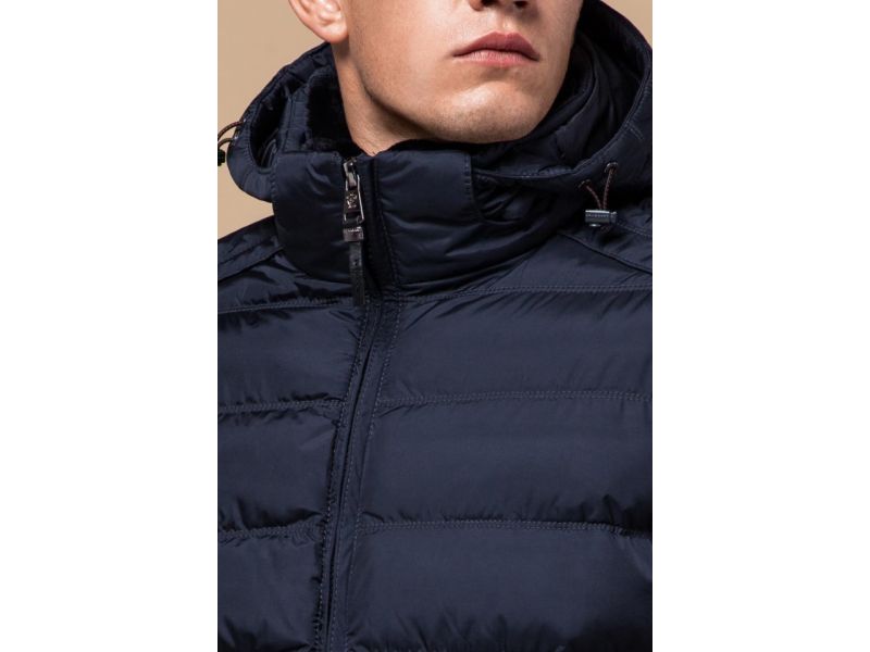 Куртка темно-синяя брендовая для мужчин зимняя модель 24324, фото 6