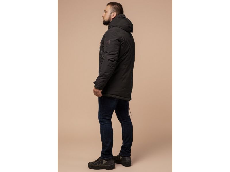 Коричневая парка мужская зимняя теплая модель 43015, фото 5