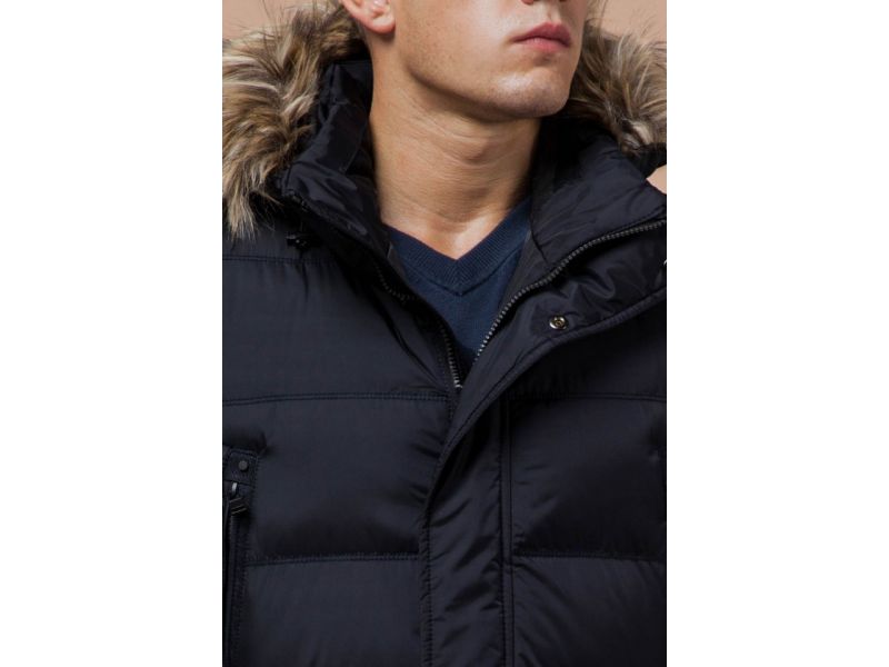 Куртка синяя на молнии мужская зимняя модель 24712, фото 6