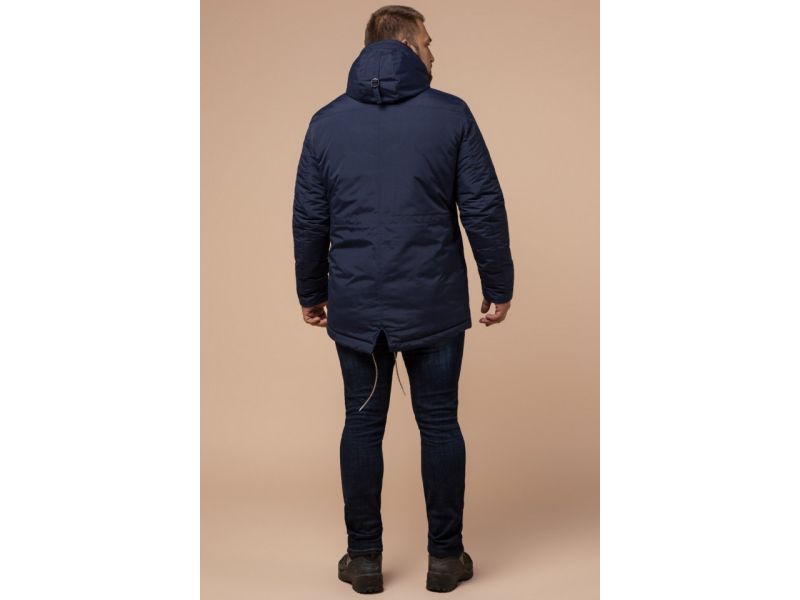 Парка синяя мужская зимняя стандартной длины модель 43015, фото 5