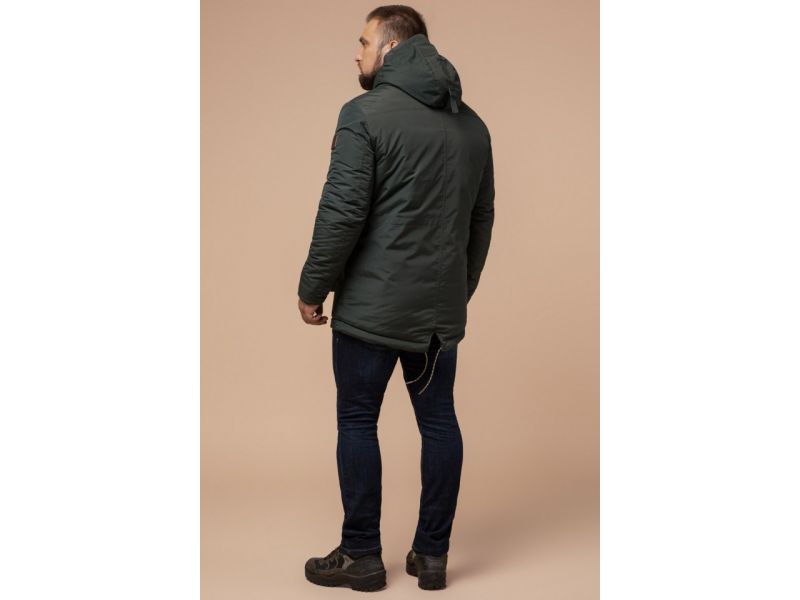 Мужская парка цвета хаки зимняя модель 43015, фото 5