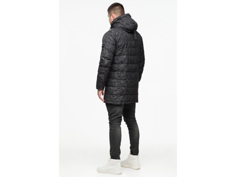 Дизайнерская мужская молодежная куртка черная на зиму модель 25260, фото 6