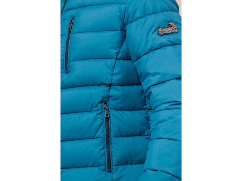 Бирюзовая теплая куртка зимняя для мужчин модель 36450, фото 7