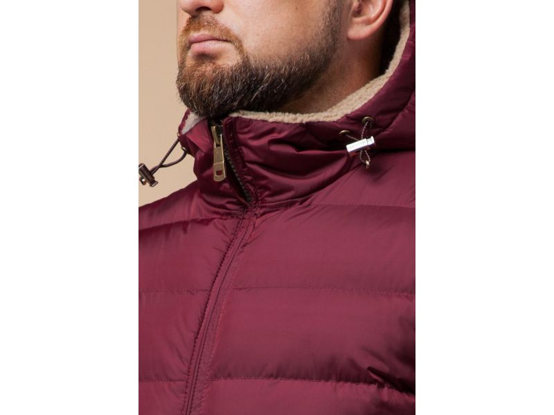 Куртка мужская удобная зимняя цвет бордовый модель 25285, фото 6