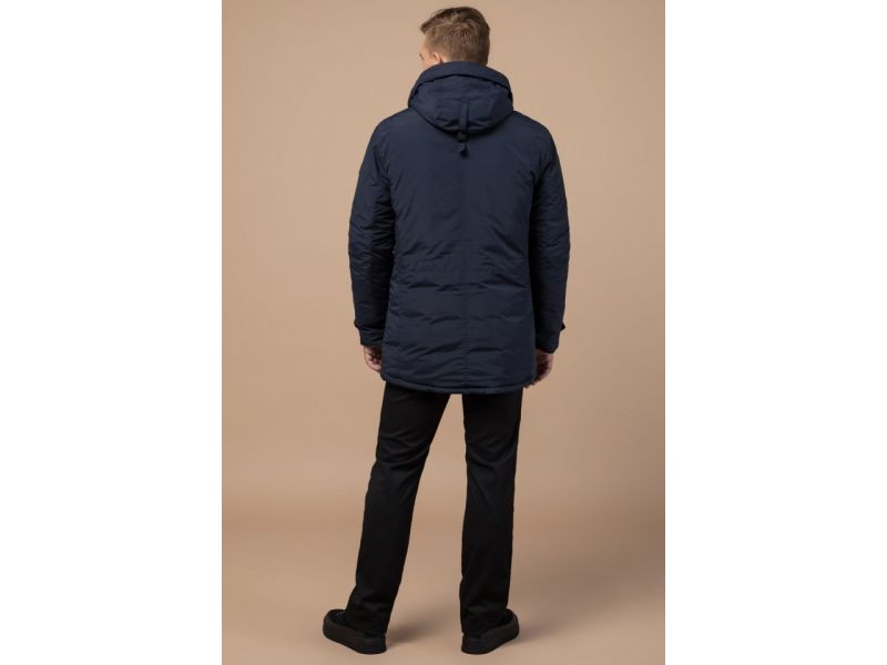 Парка мужская с воротником-стойкой зимняя цвет синий-красный модель 44230, фото 5