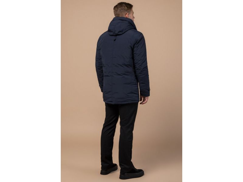 Мужская парка с манжетами зимняя цвет синий-серый модель 44230, фото 5