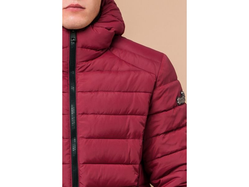 Бордовая мужская куртка на зиму модель 40962, фото 6