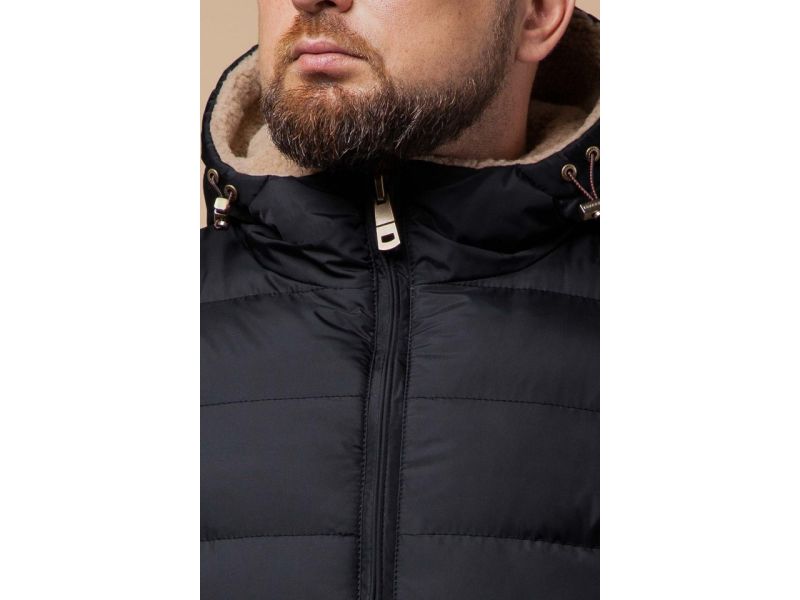 Куртка мужская комфортная черная на зиму модель 25285, фото 6