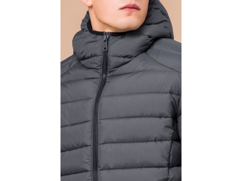 Графитовая мужская куртка теплая зимняя модель 40962, фото 6