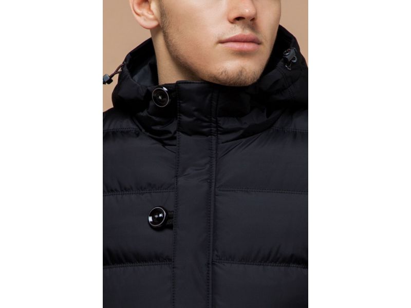 Зимняя черная мужская куртка на молнии модель 20180, фото 6