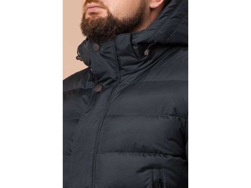 Куртка графитового цвета для мужчин зимняя модель 23482, фото 5