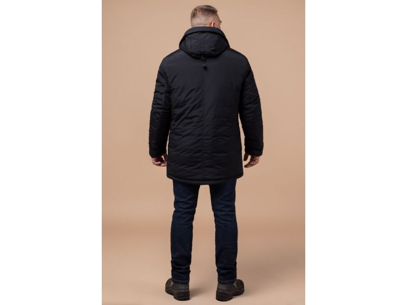 Парка черная мужская на зиму модель 45950, фото 5