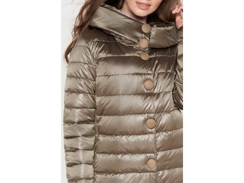 Осенне-весенний воздуховик женский удлиненный цвет капучино модель 35120, фото 6