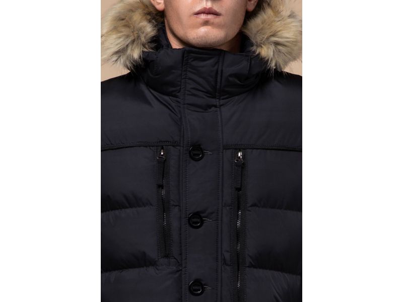 Зимняя короткая куртка мужская черного цвета модель 45610, фото 6