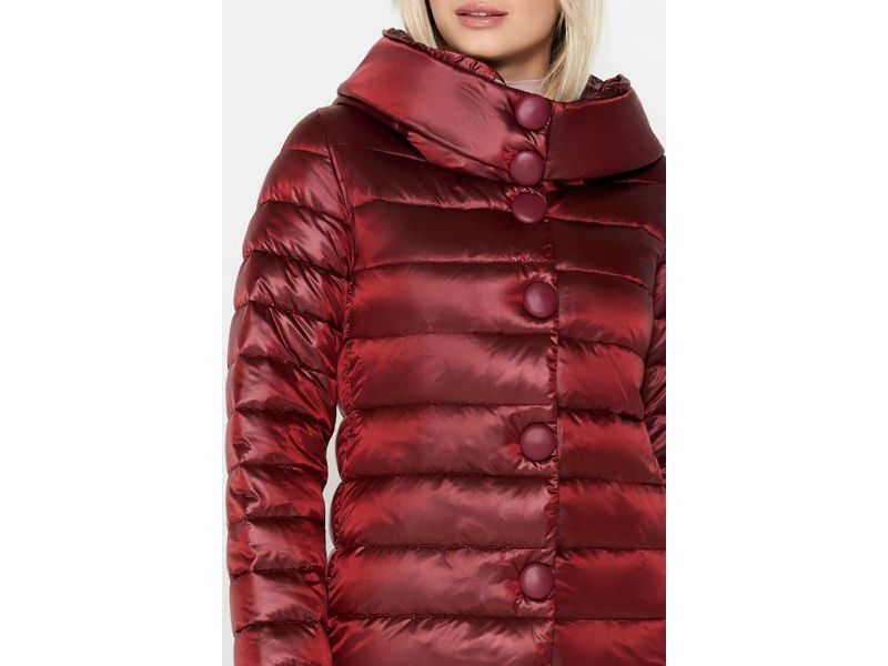 Яркий женский осенне-весенний воздуховик цвет кармин модель 35120, фото 6
