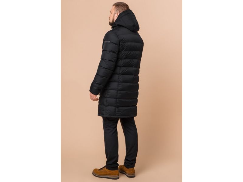 Черная комфортная зимняя куртка мужская модель 23482, фото 5
