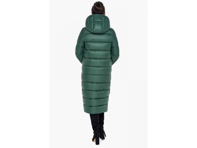 Воздуховик женский зимний нефритовый удлиненный модель 31007, фото 6