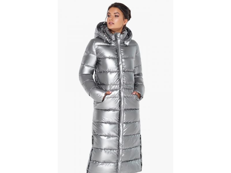Женский воздуховик теплый зимний цвет серебро модель 37007, фото 5