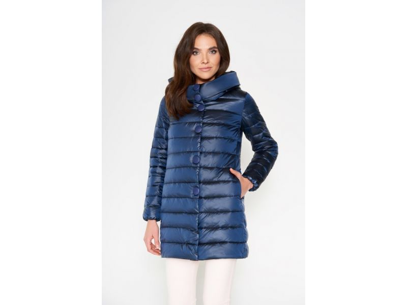 Женский осенне-весенний воздуховик с карманами цвет темная лазурь модель 35120, фото 6