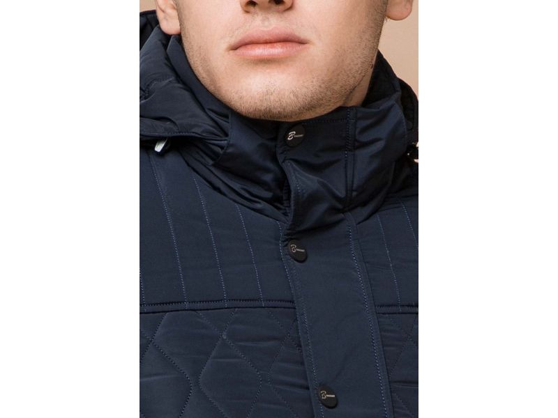 Зимняя синяя мужская куртка с кнопками модель 24534, фото 6
