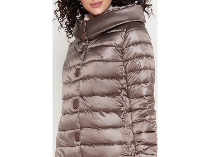 Воздуховик женский осенне-весенний с удобным капюшоном цвет темная пудра модель 35120, фото 6