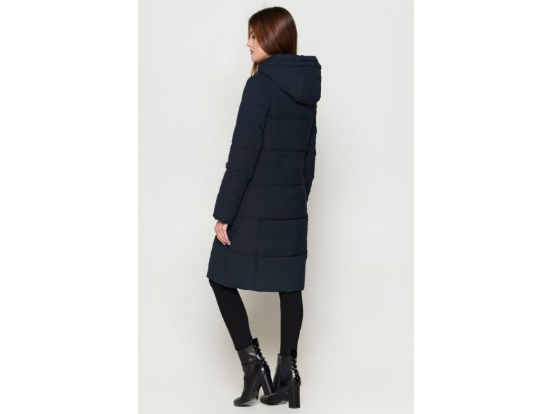 Женский зимний молодежный пуховик темно-синий модель 25495, фото 5