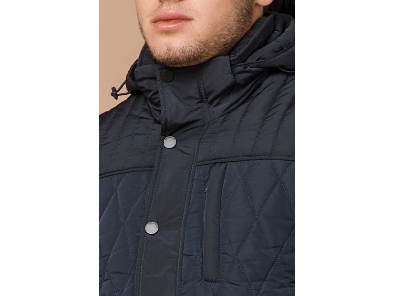 Светло-синяя куртка зимняя на кнопках для мужчин модель 30538, фото 6