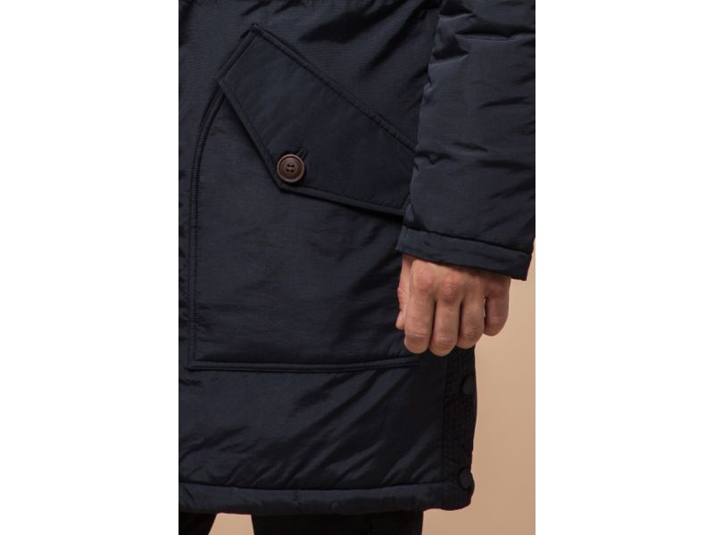 Зимняя черно-синяя парка мужская модель 90520, фото 7