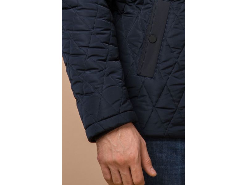 Мужская зимняя куртка синего цвета короткая модель 30538, фото 7