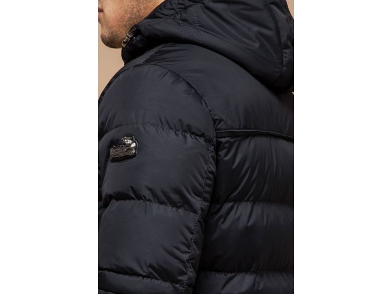 Графитовая куртка на молнии зимняя мужская модель 31610, фото 8