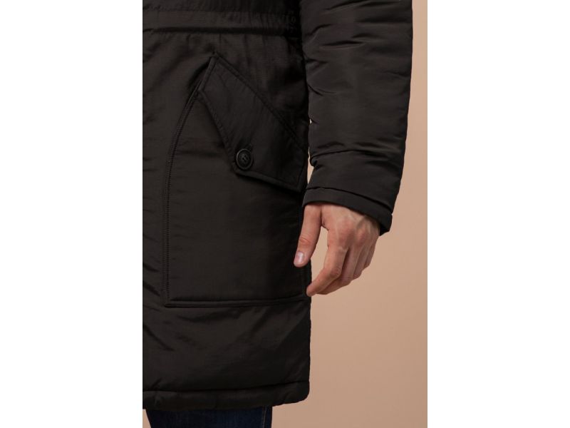 Зимняя коричневая парка мужская модель 91127, фото 7