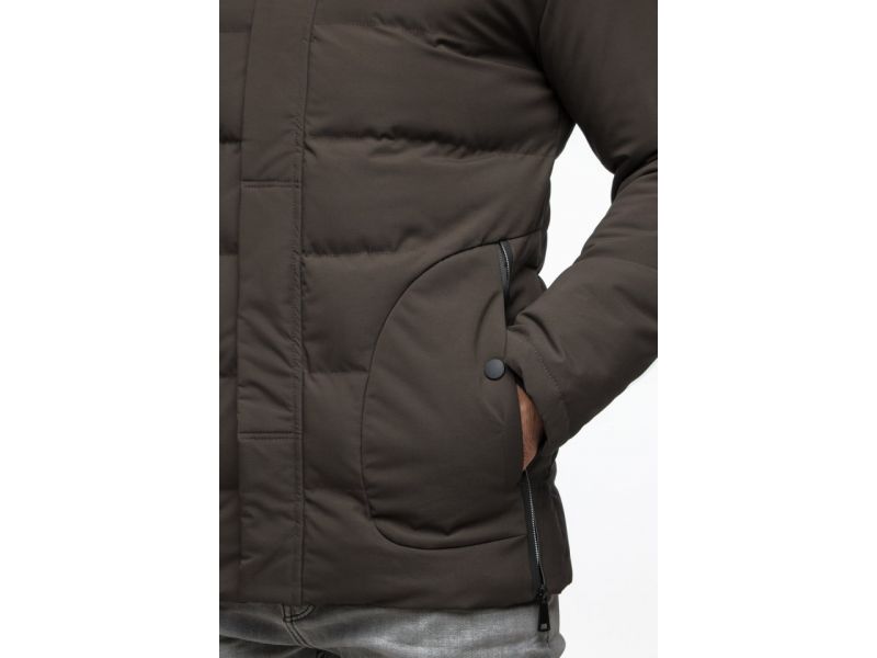 Молодежная мужская зимняя куртка цвета кофе модель 25780, фото 9