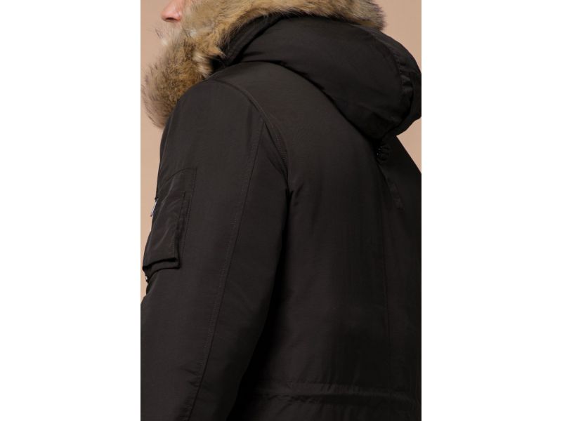 Зимняя коричневая парка мужская модель 91127, фото 9