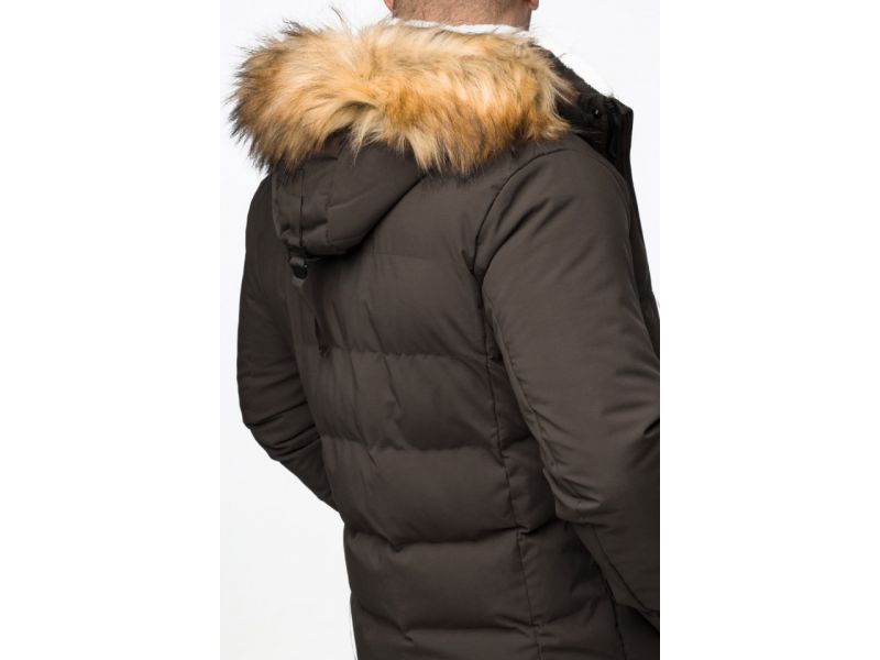 Молодежная мужская зимняя куртка цвета кофе модель 25780, фото 11