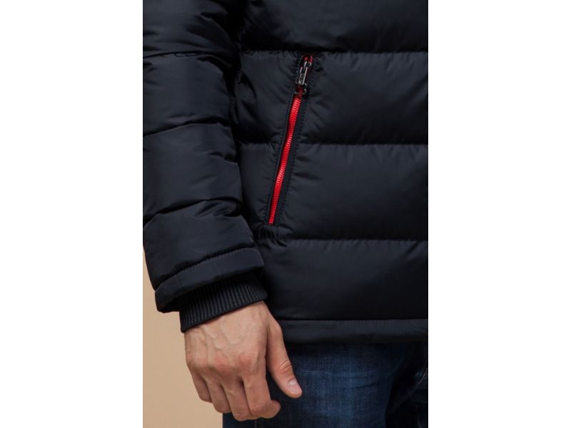 Куртка зимняя для мужчин цвет темно-синий-красный модель 10168, фото 7