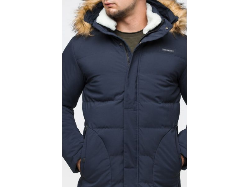 Синяя молодежная мужская куртка на зиму модель 25780, фото 8