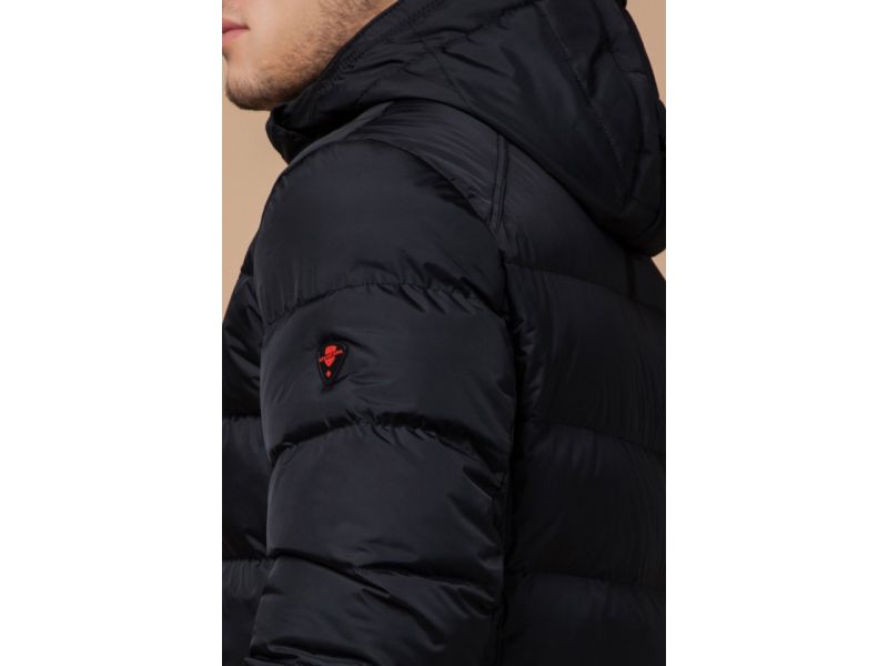 Куртка на зиму мужская цвет черный-красный модель 10168, фото 8