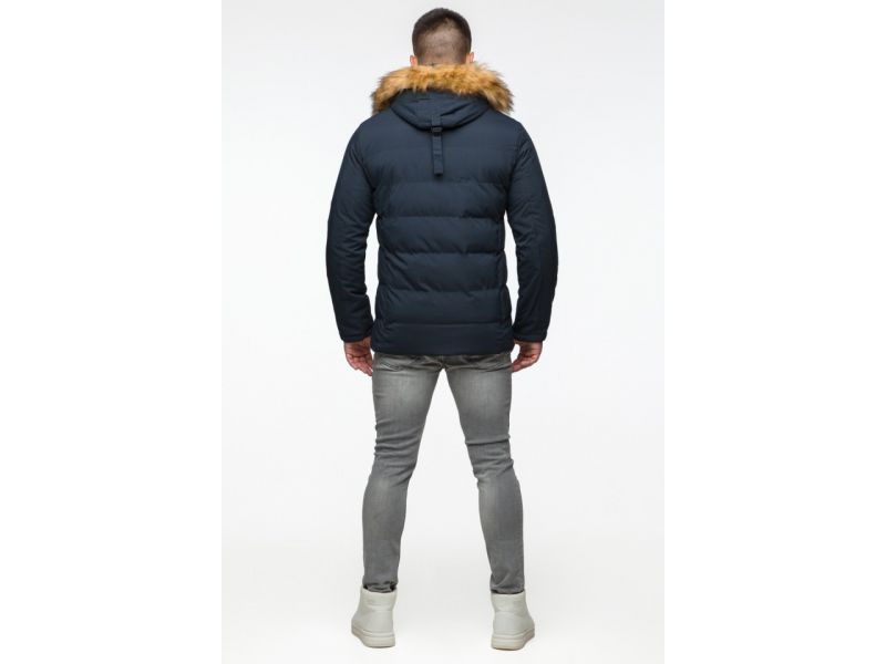 Темно-синяя молодежная куртка зимняя для мужчин модель 25780, фото 7
