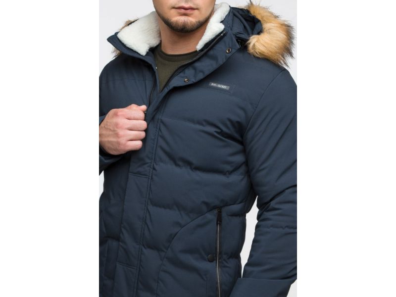 Темно-синяя молодежная куртка зимняя для мужчин модель 25780, фото 8