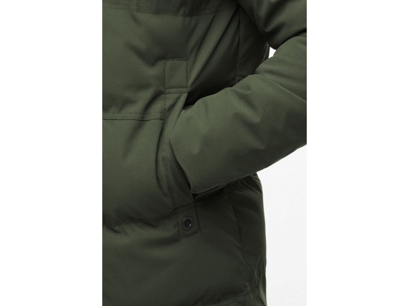 Короткая мужская молодежная темно-зеленая куртка зимняя модель 25400, фото 8