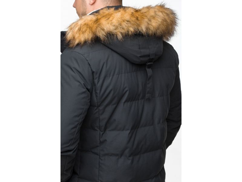 Черная куртка мужская молодежная зимняя с воротником модель 25780, фото 10