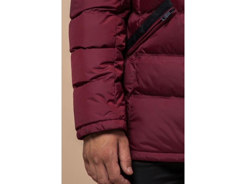 Куртка стильная бордового цвета мужская зимняя модель 11726, фото 7