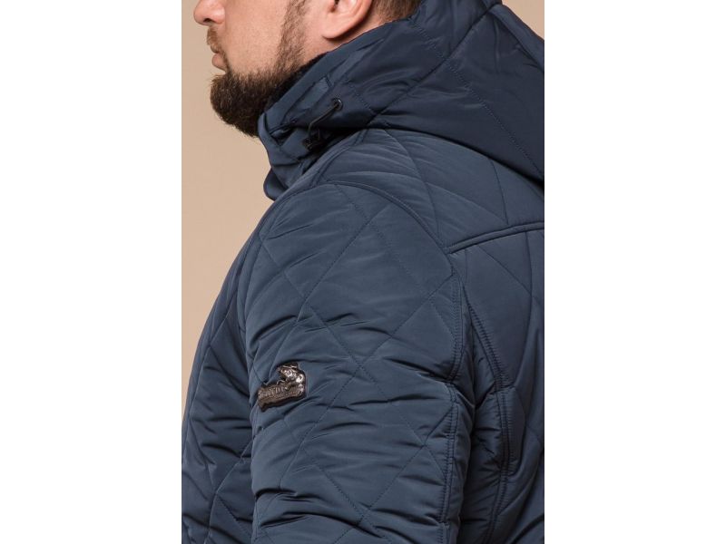 Светло-синяя зимняя теплая куртка для мужчин модель 19121, фото 8