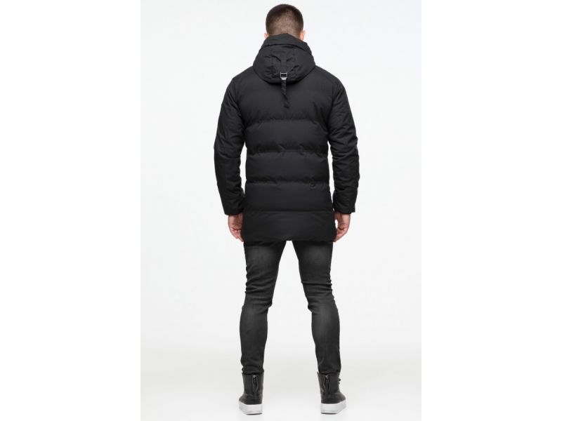 Куртка мужская молодежная на меху зимняя цвет черный модель 25400, фото 7